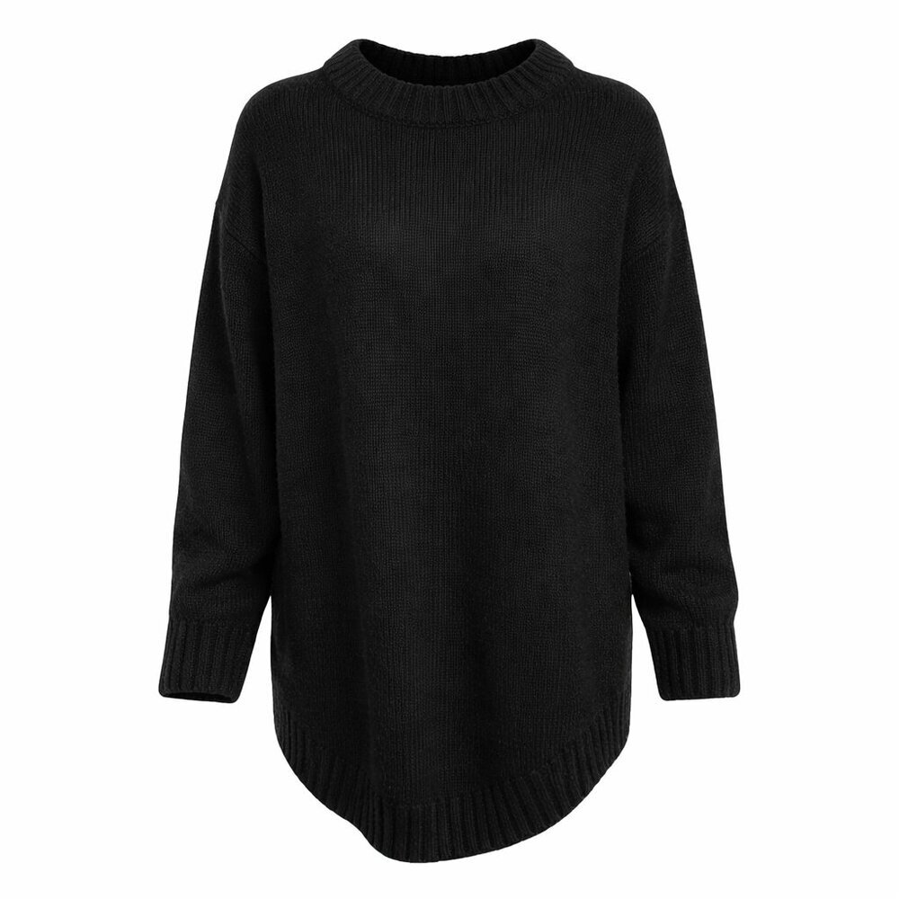 NWT ESMARA Black Tunic Minidress Long Sleeve Sweater Size 8/10